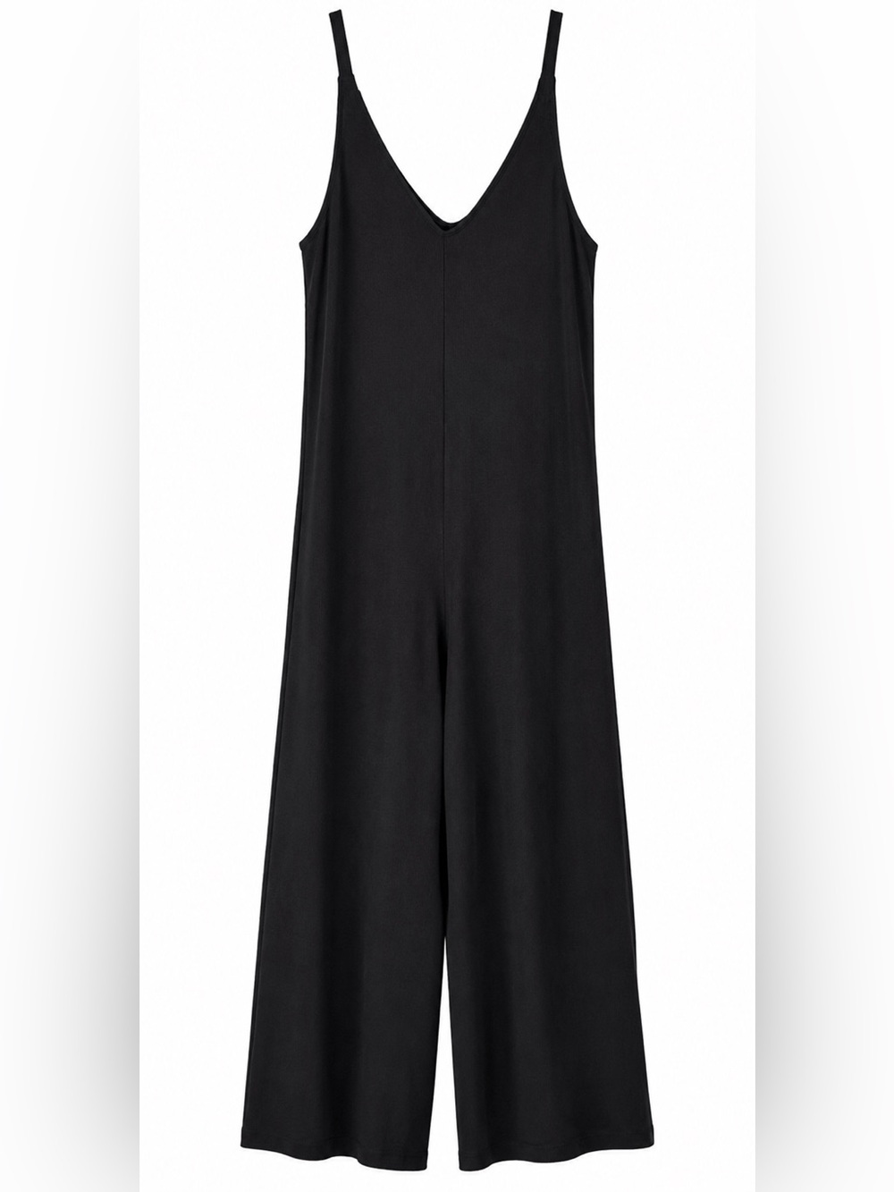 Athleta Wind Down Sleep V Neck Romper XL Ribbed Wide Leg Lounge Pajama Jumpsuit